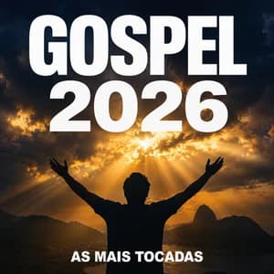Capa da playlist Gospel 2026 Top Mais Tocadas com louvor e adoração cristã evangélica brasileira